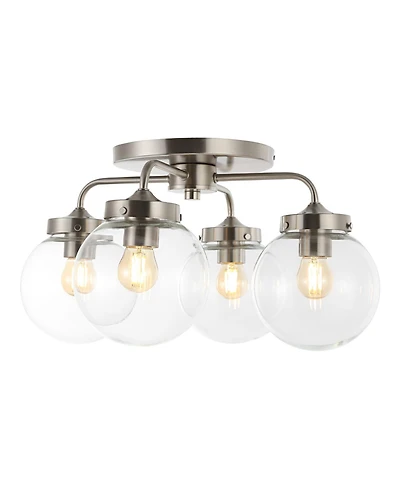 Piper Farmhouse Rustic Iron/Glass Led Semi Flush Mount