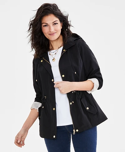 Style & Co Women's Petite Hooded Anorak, Created for Macy's