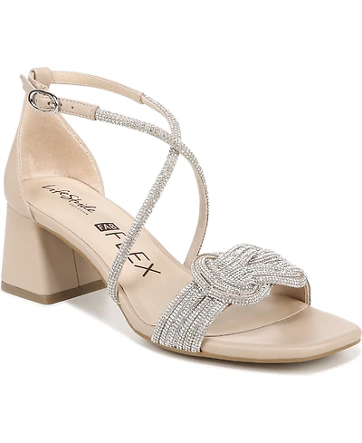 LifeStride Women's Captivate Strappy Block Heel Dress Sandals