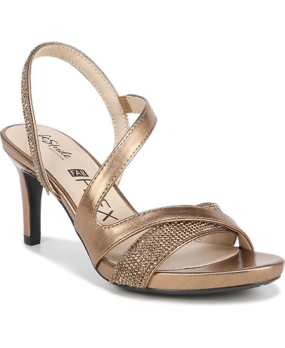 LifeStride Women's Mia Glitz Asymmetrical Strappy Dress Sandals