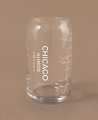 Narbo The Can Chicago Map 16 oz Everyday Glassware, Set of 2