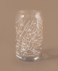 Narbo The Can New York City Map 16 oz Everyday Glassware, Set of 2