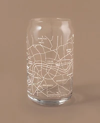 Narbo The Can London Map 16 oz Everyday Glassware, Set of 2