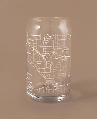 Narbo The Can Seattle Map 16 oz Everyday Glassware, Set of 2