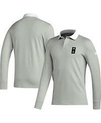 Men's adidas 2023 Player Gray Philadelphia Union Travel Long Sleeve Polo Shirt