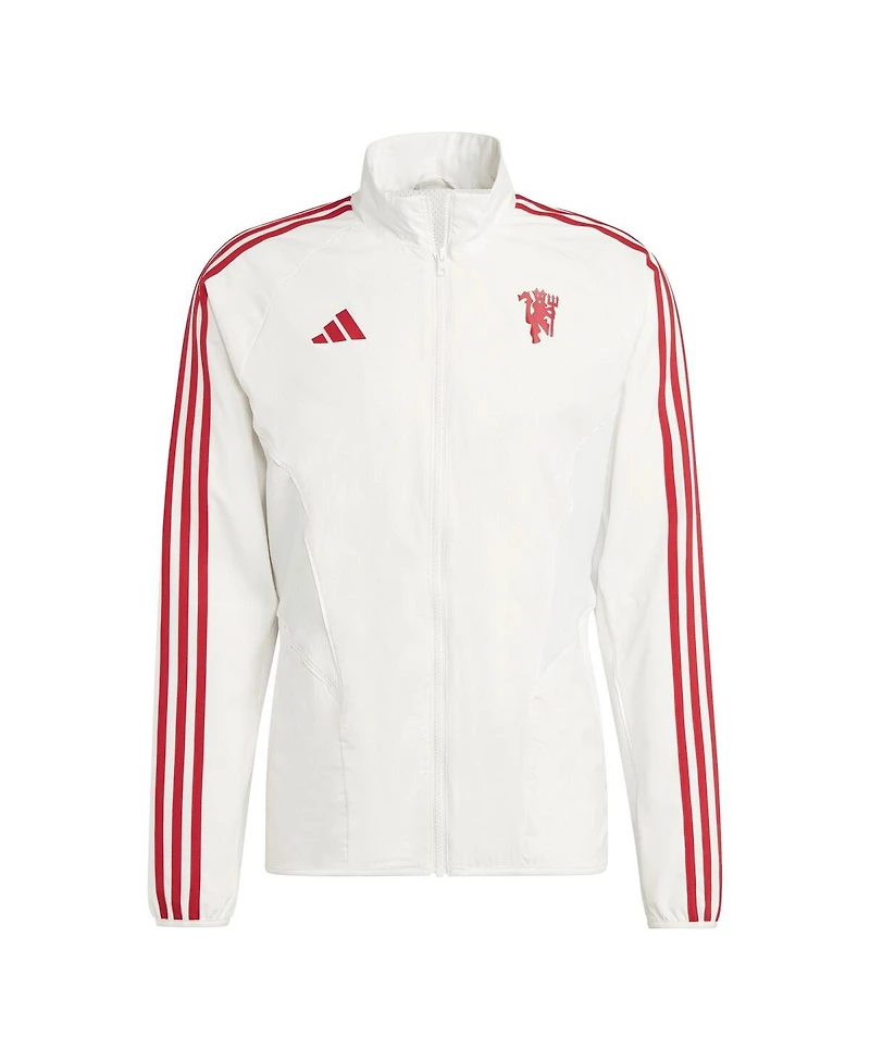 Men's adidas White Manchester United 2023/24 Anthem Full-Zip Jacket