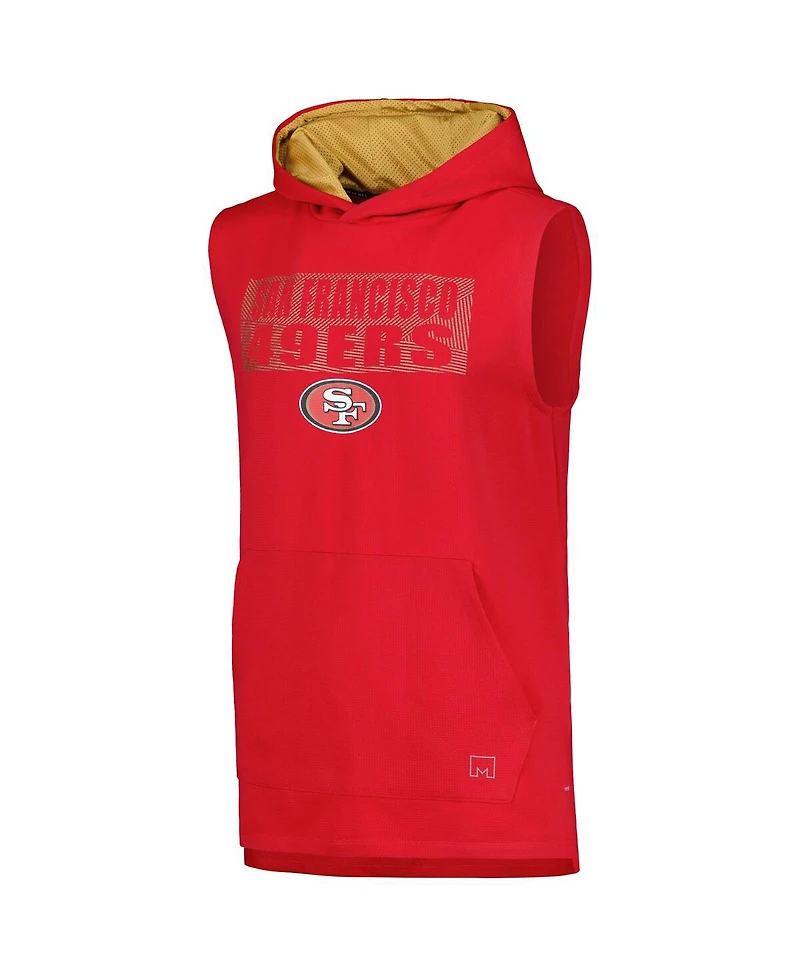 Men's Msx by Michael Strahan Scarlet San Francisco 49ers Marathon Sleeveless Pullover Hoodie