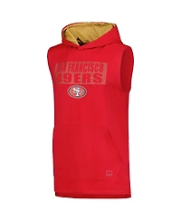 Men's Msx by Michael Strahan Scarlet San Francisco 49ers Marathon Sleeveless Pullover Hoodie