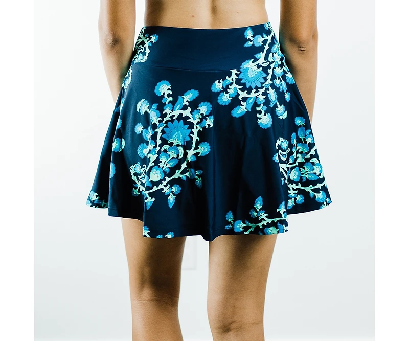 Calypsa Women's Flowy Swim Skirt With Attached Shorts