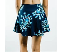 Calypsa Women's Flowy Swim Skirt With Attached Shorts