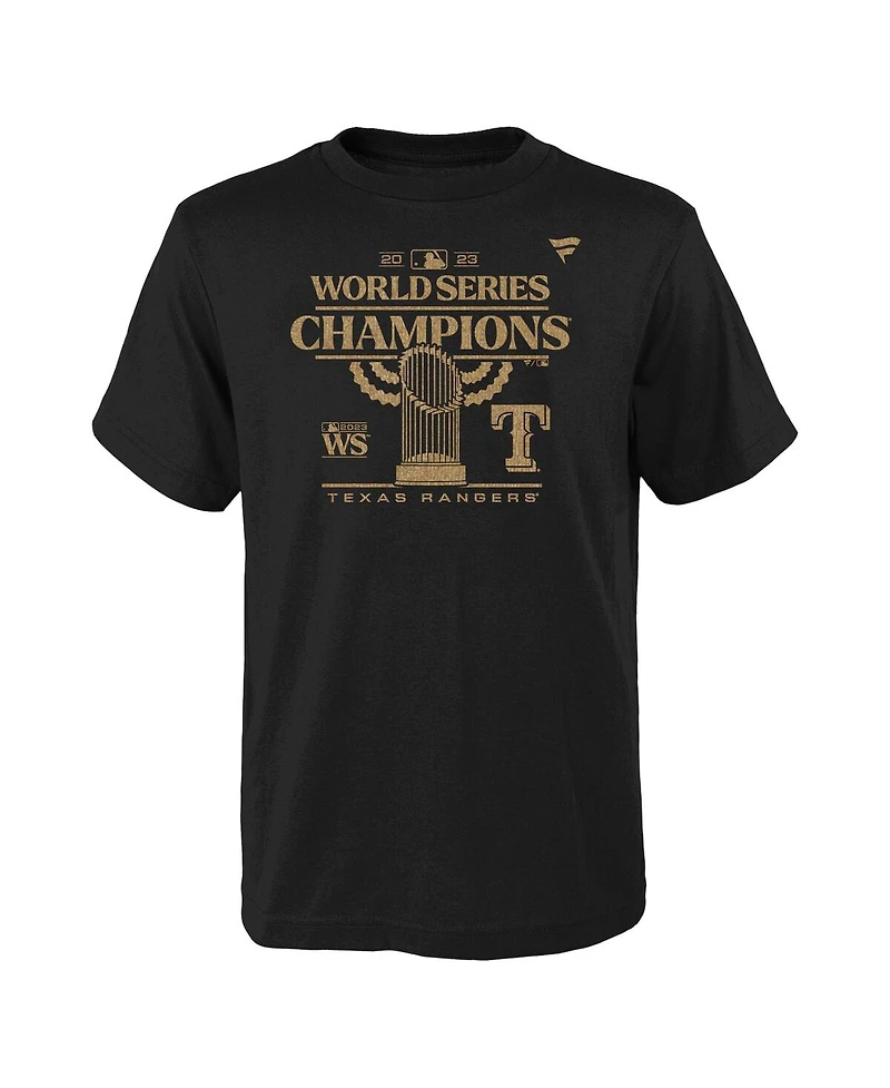 Big Boys Fanatics Black Texas Rangers 2023 World Series Champions Parade T-shirt
