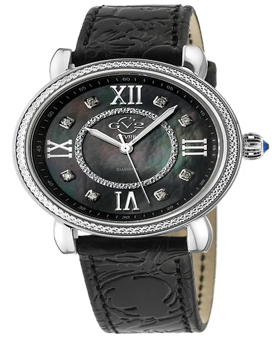 GV2 by Gevril Women's Marsala Black Leather Watch 37mm