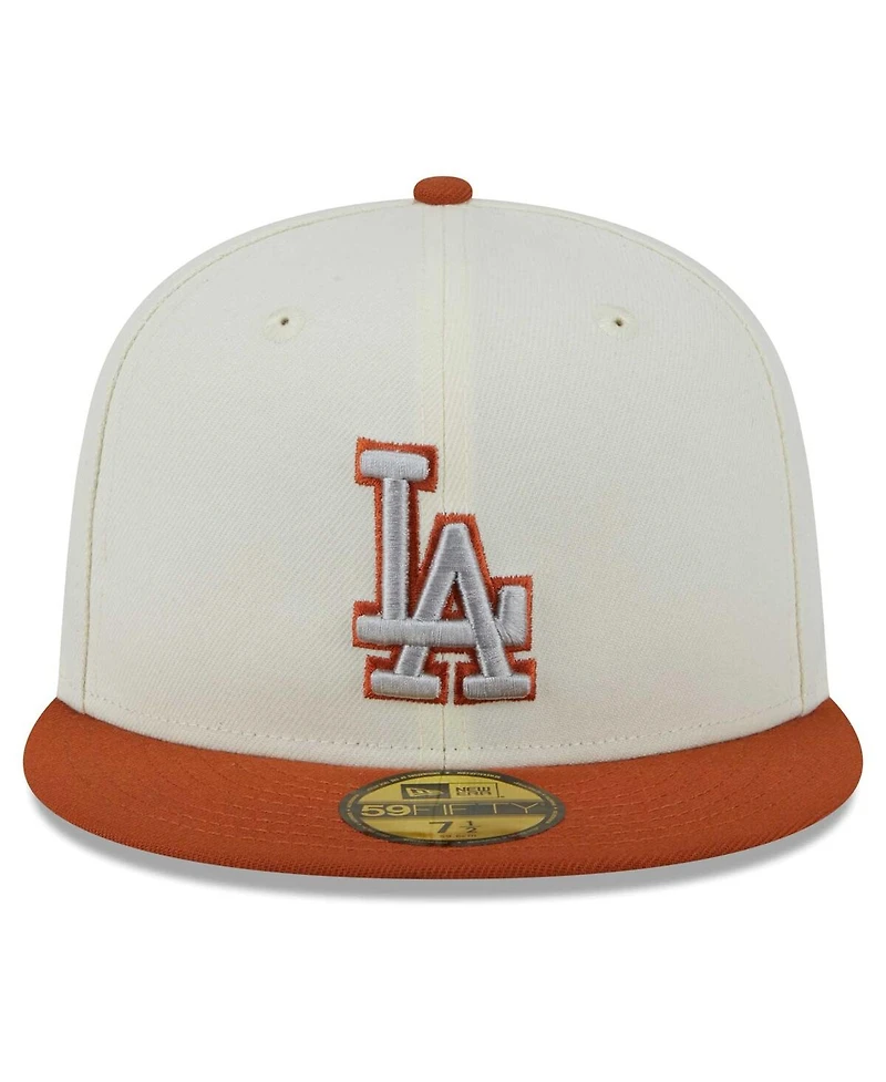 Men's New Era Cream, Orange Los Angeles Dodgers 59FIFTY Fitted Hat