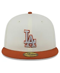 Men's New Era Cream, Orange Los Angeles Dodgers 59FIFTY Fitted Hat