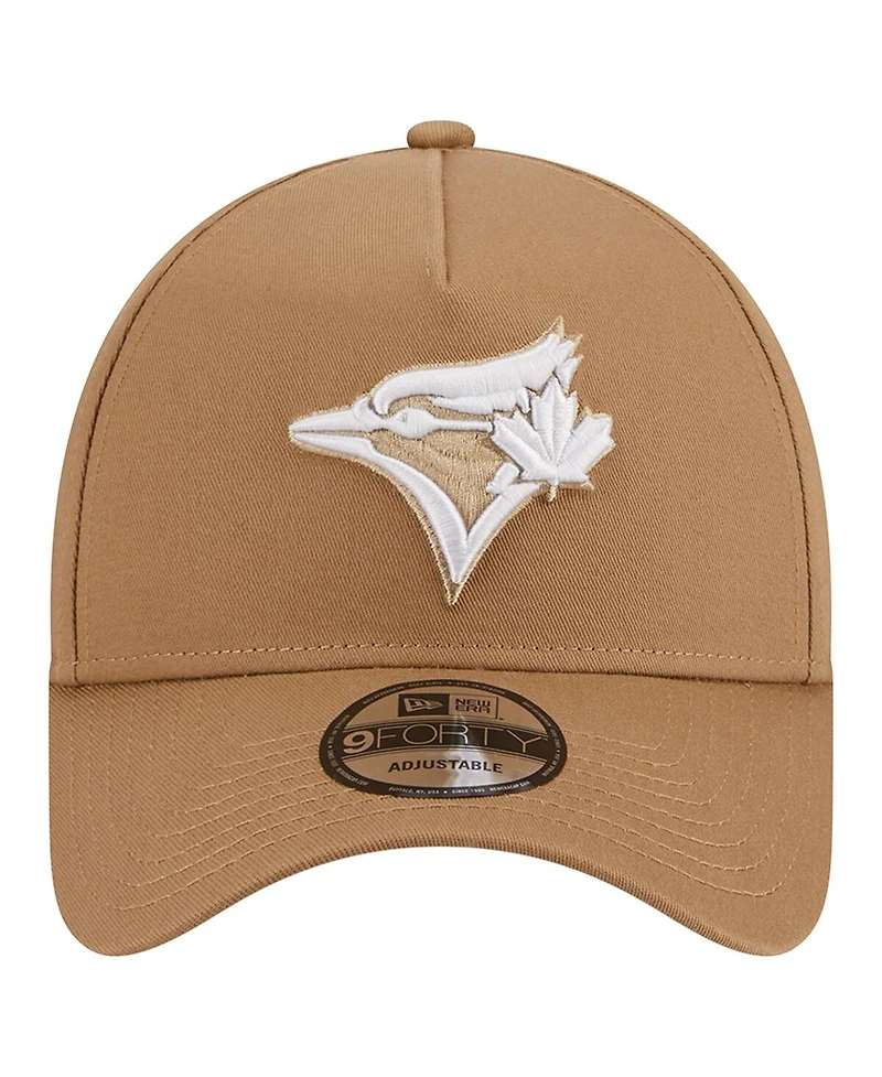Men's New Era Khaki Toronto Blue Jays A-Frame 9FORTY Adjustable Hat
