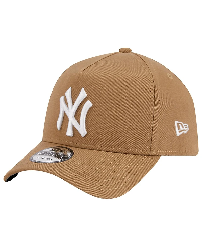 Men's New Era Khaki New York Yankees A-Frame 9FORTY Adjustable Hat