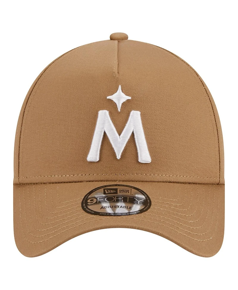 Men's New Era Khaki Minnesota Twins A-Frame 9FORTY Adjustable Hat