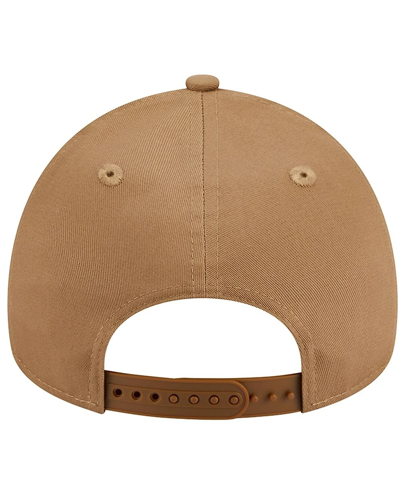 Men's New Era Khaki Colorado Rockies A-Frame 9FORTY Adjustable Hat