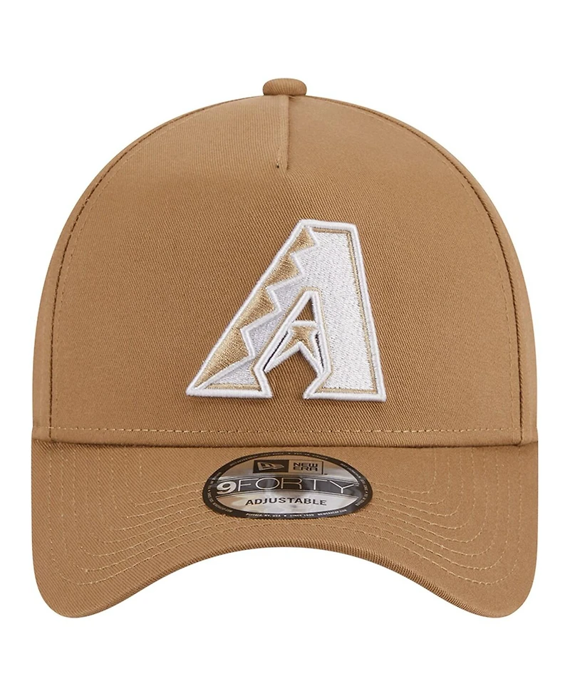 Men's New Era Khaki Arizona Diamondbacks A-Frame 9FORTY Adjustable Hat