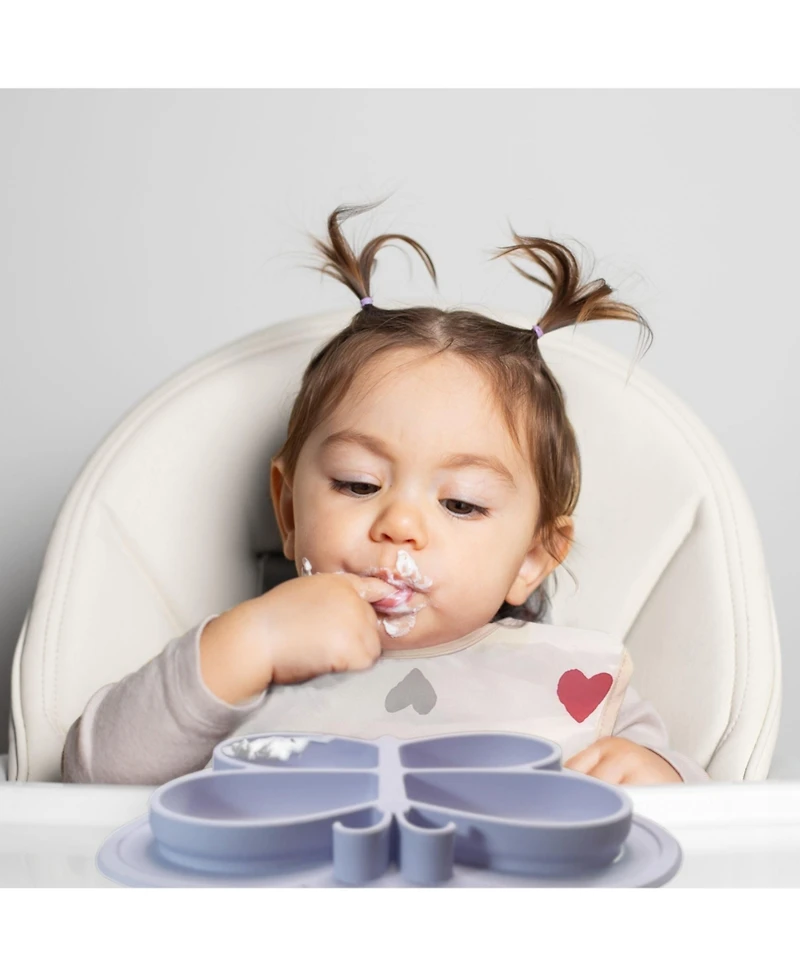 Kushies Silicone Divided Suction Plate, Unbreakable, Microwave Safe