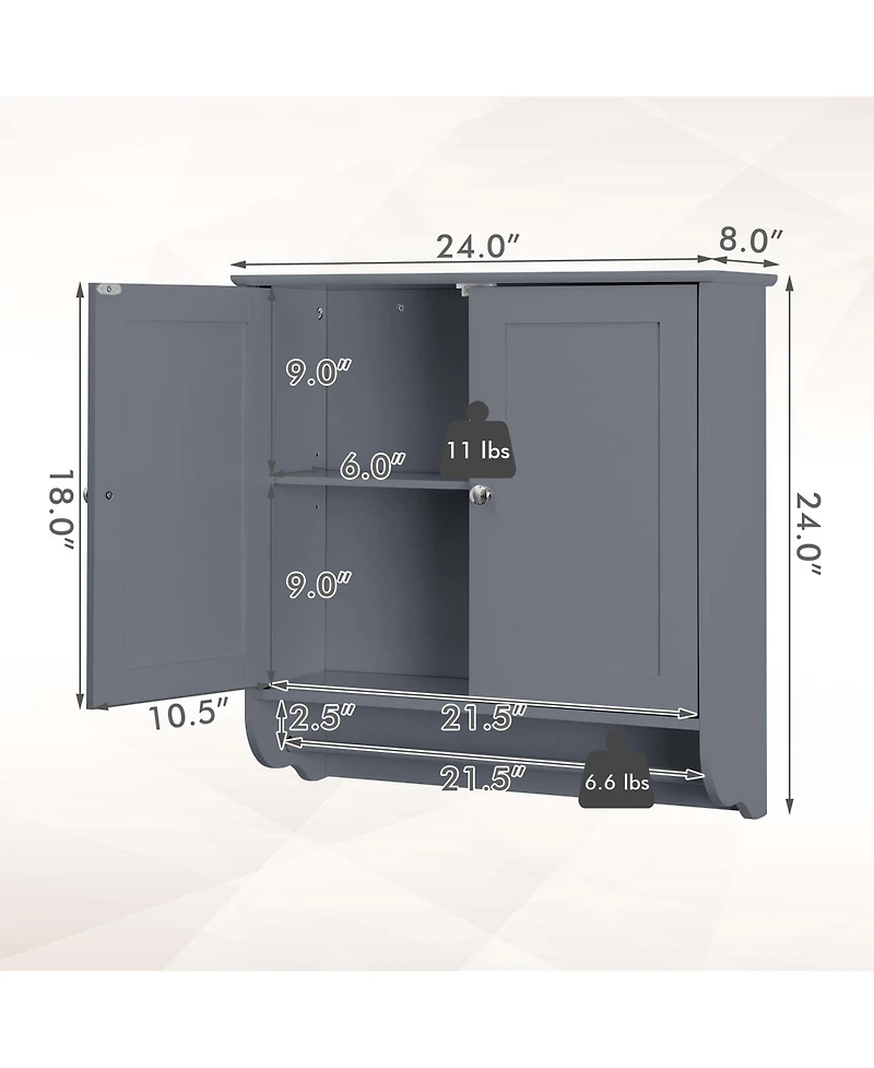 Wall Mounted Bathroom Medicine Cabinet Storage Cupboard