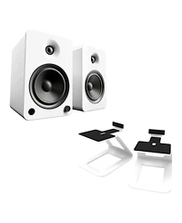 Kanto YU6 Powered Bookshelf Speakers with SE6 Elevated Desktop Speaker Stands