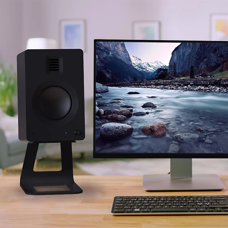 Kanto Tuk Premium Powered Speakers with SE6 Elevated Desktop Speaker Stands