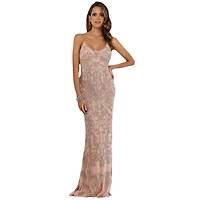 Women's Spaghetti Strap Beaded Dress