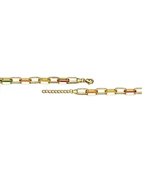 GiGiGirl Teens 14k Gold Plated with multi Color Enamel Link & Chain Bracelet