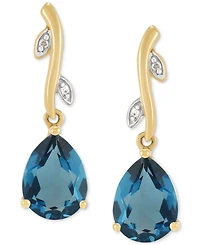 Amethyst (1-7/8 ct. t.w.) & Diamond Accent Vine Motif Drop Earrubgs in 14k Gold (Also in London Blue Topaz)