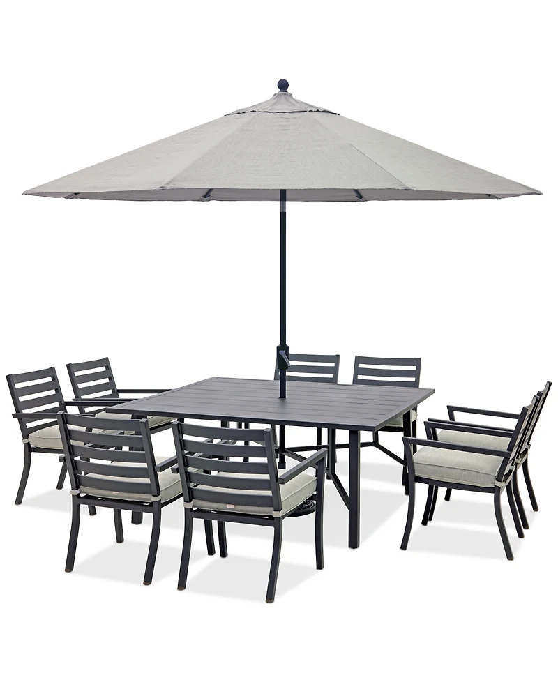 Astaire Outdoor 9-pc dining Set (64" square table + 8 chairs