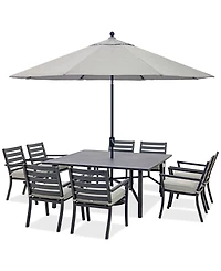 Astaire Outdoor 9-pc dining Set (64" square table + 8 chairs