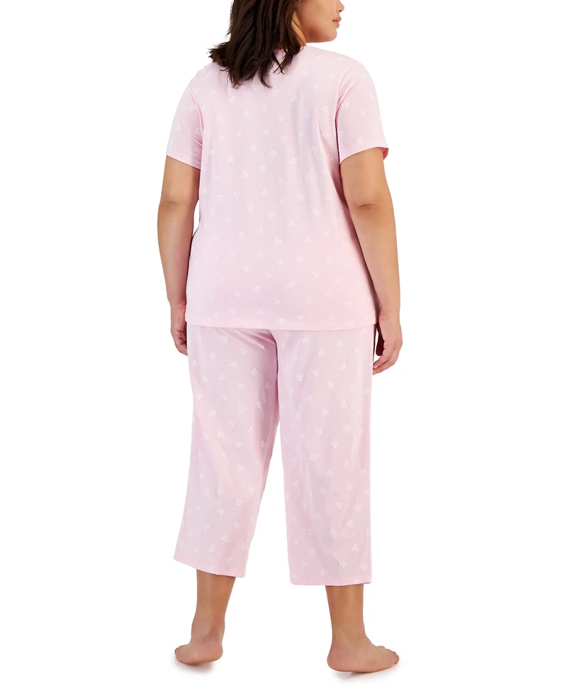 Charter Club Plus 2-Pc. Cotton Cropped Pajamas Set, Created for Macy's