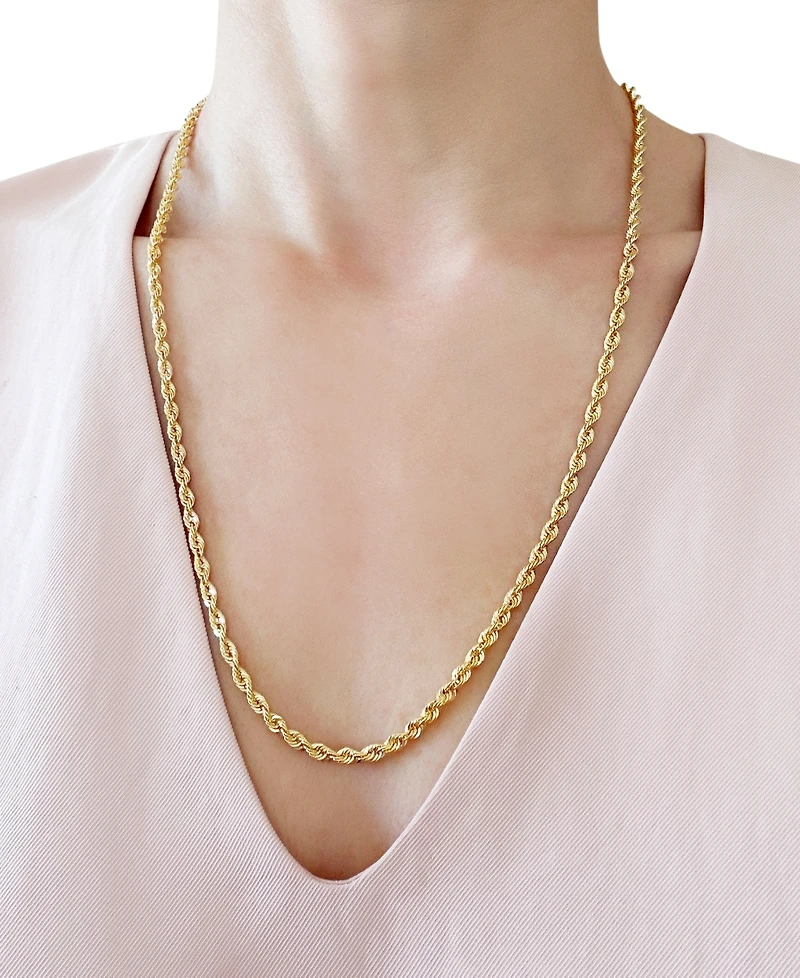 Sparkle Rope Link 20" Chain Necklace (3.6mm) in 14k Gold