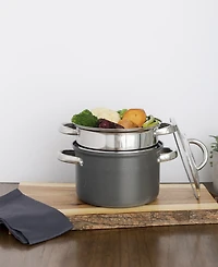 Sedona Kitchen Hard Anodized Aluminum 4-Qt. Multi Cooker with Glass Lid & Steam Tray