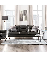 Nice Link Ava 84" Mid-Century Modern Leather Sofa