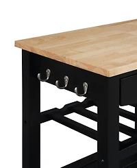 Convenience Concepts Ellaine 24.75" Wood Butcher Block Kitchen Cart