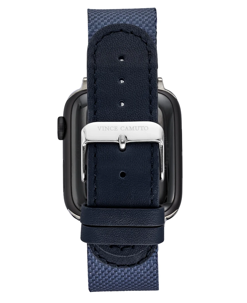 Vince Camuto Men's Navy Premium Nylon Band Compatible with 42mm, 44mm, 45mm, Ultra, Ultra2 Apple Watch
