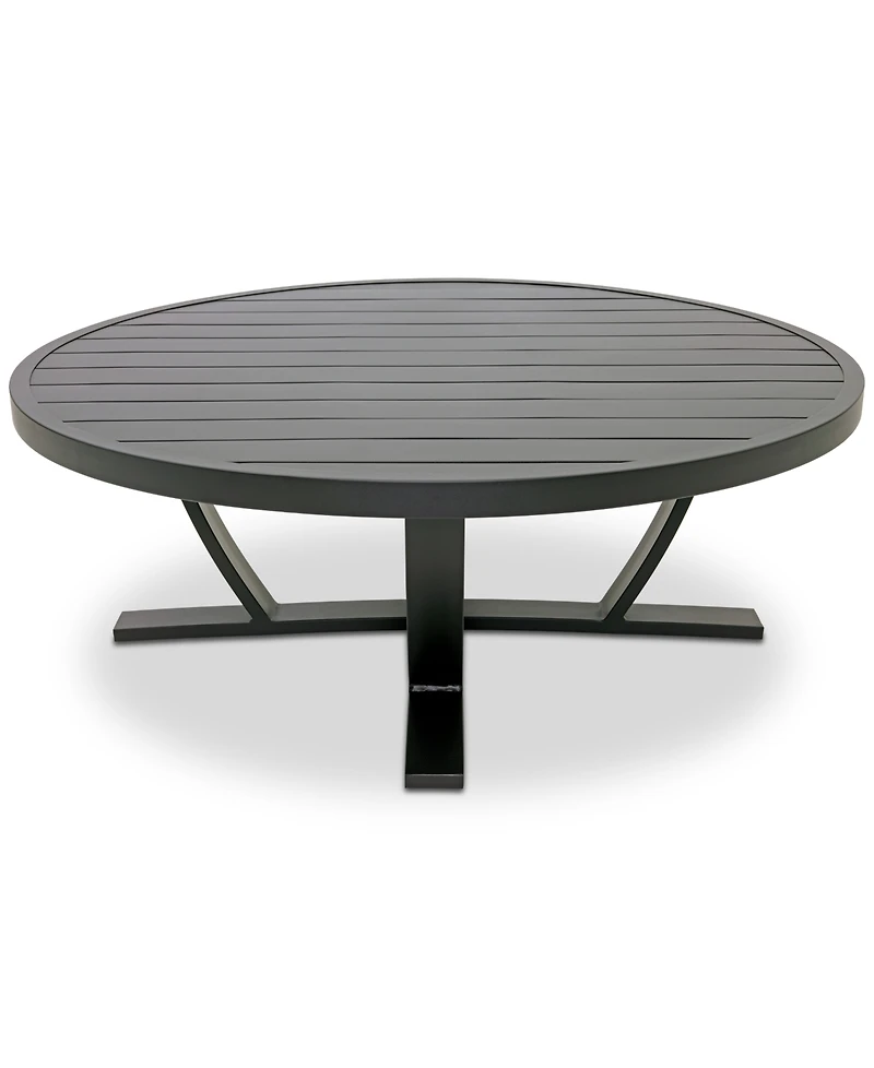 Astaire 48" Round Outdoor Slat Top Coffee Table, Created for Macy's
