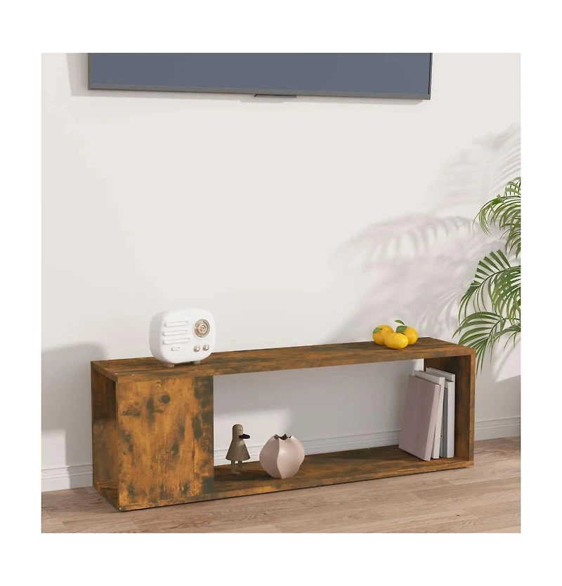 Tv Stand Smoked Oak 39.4"x9.4"x12.6" Engineered Wood