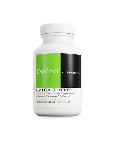 DaVinci Labs Omega-3 1000 - Dietary Supplement to Maintain Already Normal Cholesterol Levels and Support Immune System, Hair and Skin