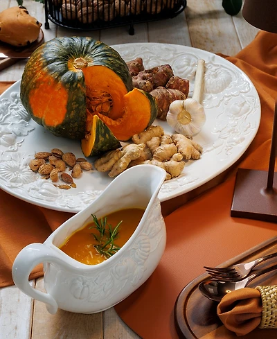 Euro Ceramica Turkey Platter & Gravy Boat Set