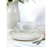 Euro Ceramica Fez 16 Pc. Double Bowl Dinnerware Set, Service for 4