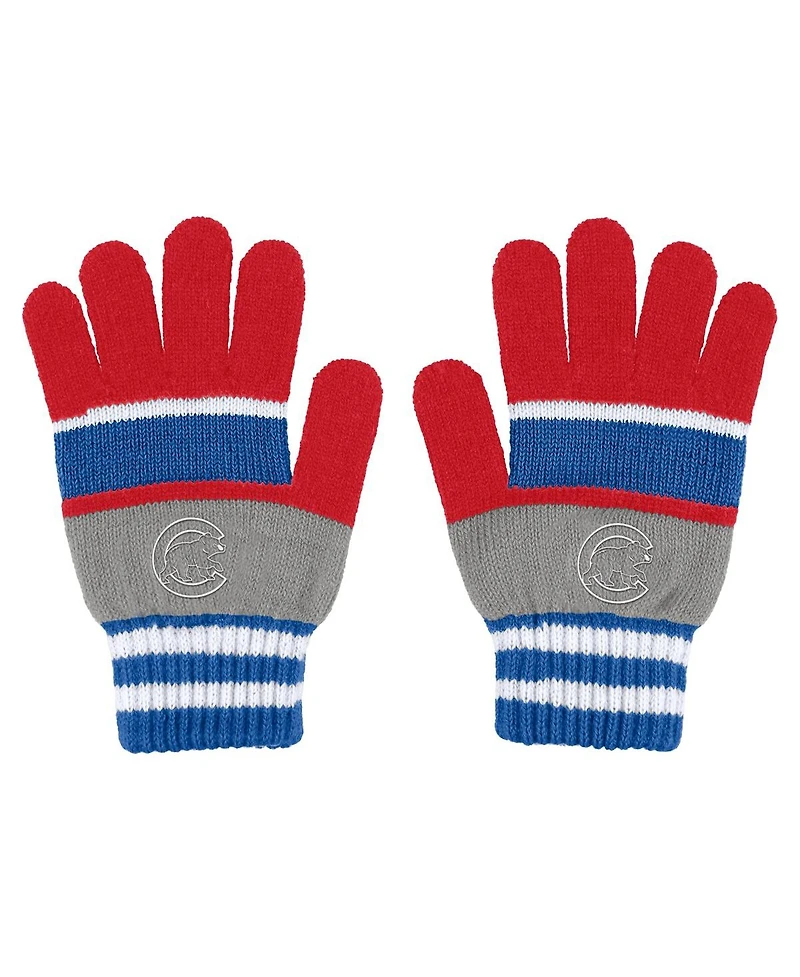Women's Wear by Erin Andrews Chicago Cubs Stripe Glove and Scarf Set