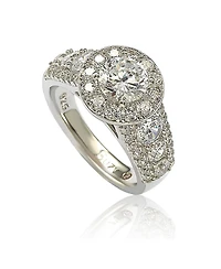 Suzy Levian New York Bridal Sterling Silver Cubic Zirconia Engagement Ring