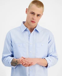 Sun + Stone Men's Bruno Oversized Button-Front Long Sleeve Shirt, Created for Macy's