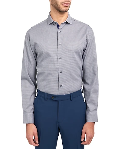 Michelsons of London Men's Regular-Fit Dobby Gingham Dress Shirt