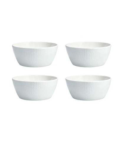 Fortessa White Embossed Cereal Bowls, Set of 4