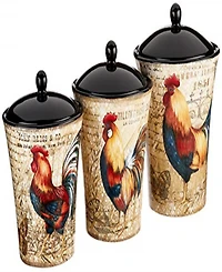 Certified International Gilded Rooster 3-Pc. Canister Set