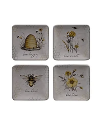 Certified International Bee Sweet 4-Pc. Canape Plates asst.